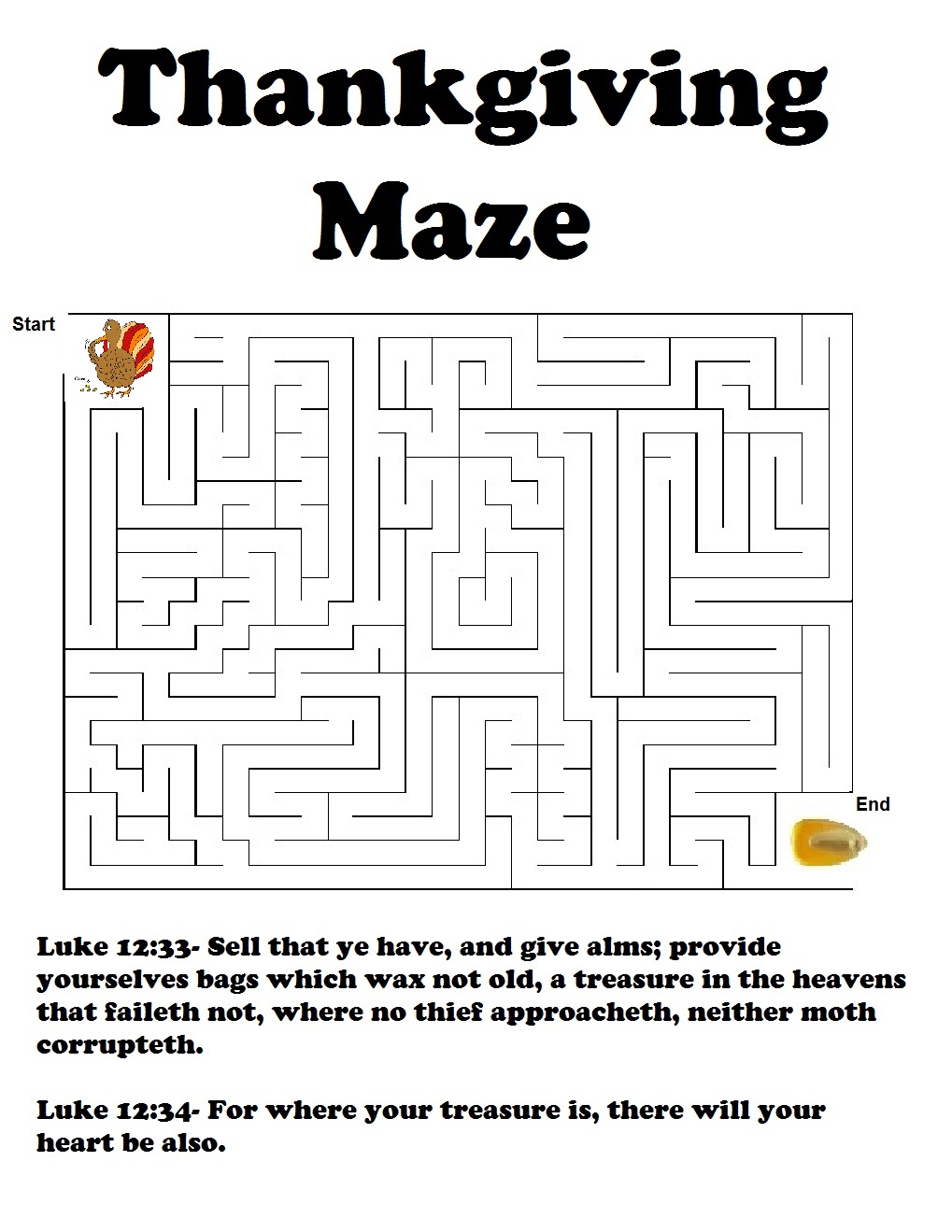 Religious Thanksgiving Worksheets